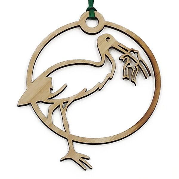 Ibis eating cane toad hanging ornament